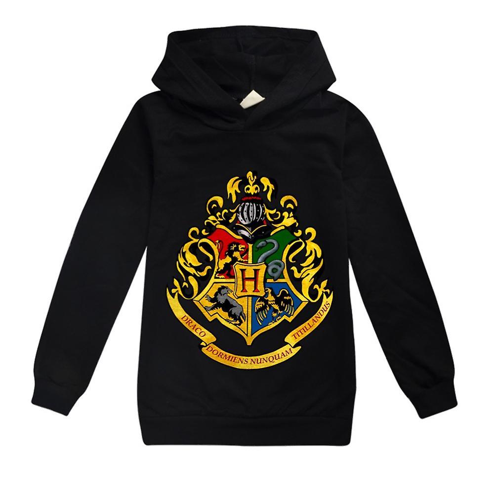 Bestdaily Harry Porter Kids Hoodie Hogwarts School Printing Hooded Sweatshirt Jumper Tops Boys Girls Birthday Gifts Black 13-14 Years