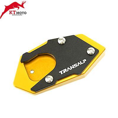 Roobeki For Honda TRANSALP 650 700 XLV 650 700 TRANSAL Motorcycle CNC Aluminum Kickstand Foot Side Stand Extension Pad Support Plate Glod