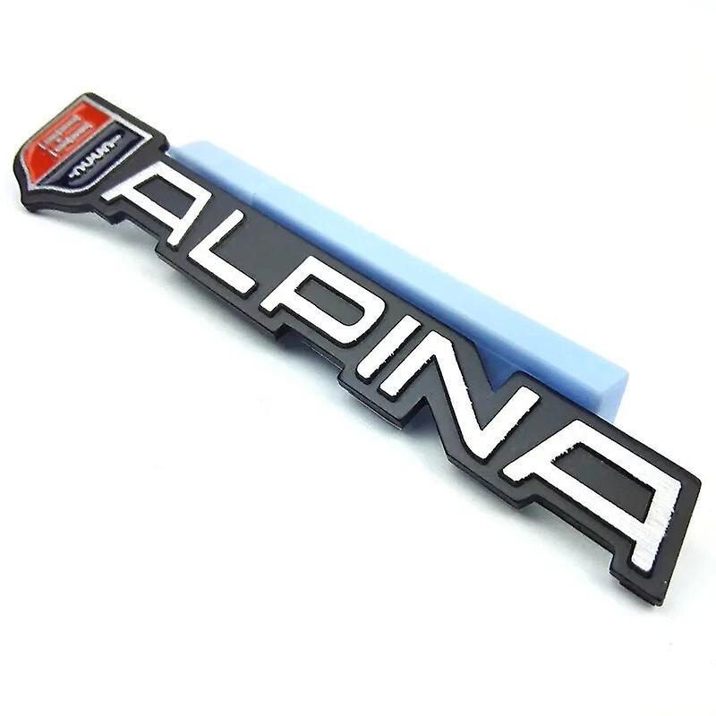 Hikig 1pcs Aluminum Alloy Car Rear Tail Trunk E30 E38 E39 B7 E90 F10 E46 Alpina Emblem Badge Logo Sticker Accessories Black Silver 1pc