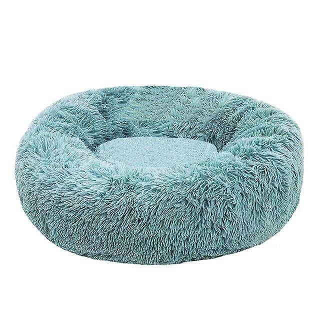 Slowmoose Warm, Round - Lounger Cushion For Pets Blue 70cm Diameter