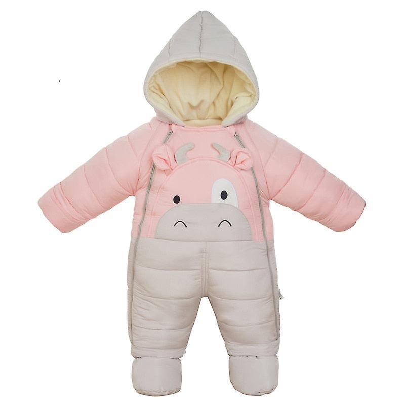 Slowmoose Cold Winter Warm Down Clothing - Newborn Coat Romper Snowsuit 18M / calf pink