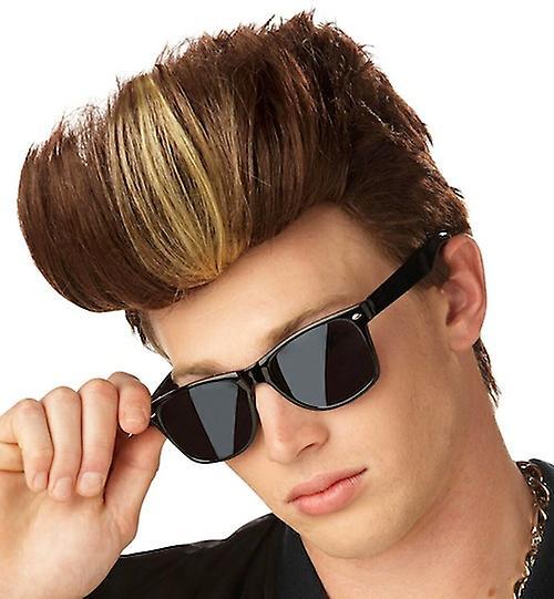 California Costume Collections MC Poser 80s Rapper Hip Hop Rap Men Costume Wig Brown One Size