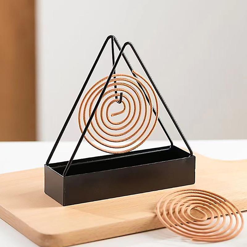 Uclac Iron Mosquito Coil Holder Incense Holders Coil Incense Burner Frame Modern Repellent Incense Rack for Household Bedroom Patio Black