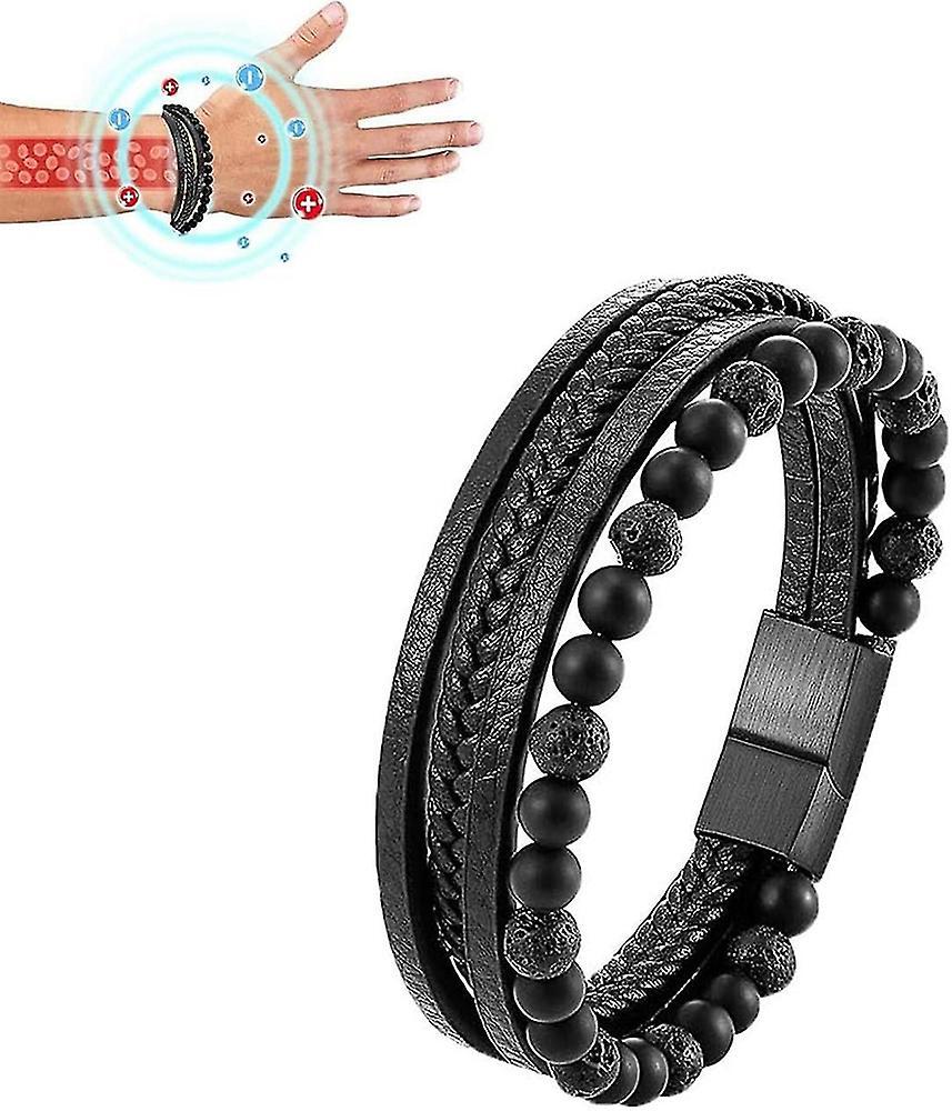 Camila Volcanicx Wellness & Relief Bracelet, Magtherapy Menopause Bracelet For Slimming, Volcanicx Menopause Relief Bracelet For Women Men 19cm black