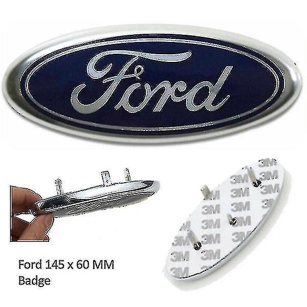 Hcankcan Ford Badge Oval Blue/chrome 145x 60mm Front/rear Emblem Focu