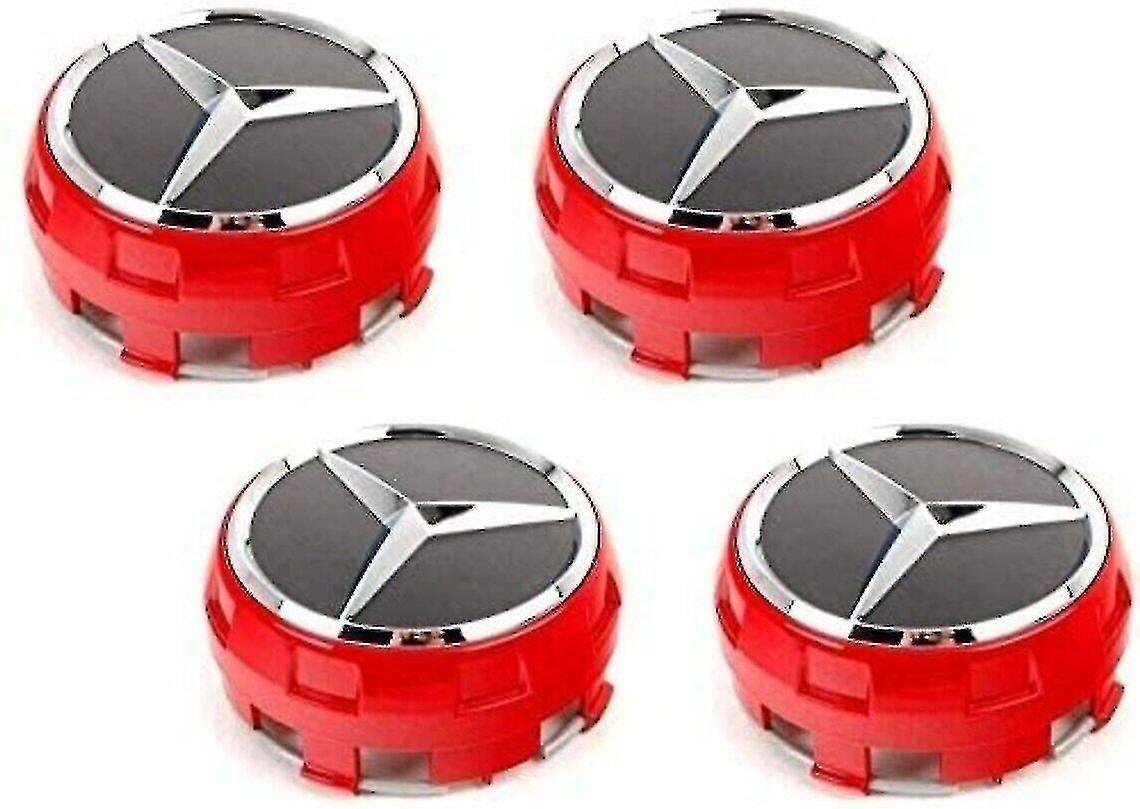 Amg red mercedes benz alloy badges wheel center caps 75mm set of 4 WHBYV