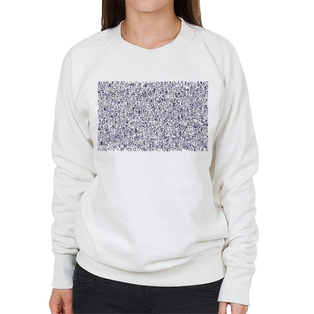 Wheres Wally Where's Wally Hiding In A Crowd Women's Sweatshirt White XX-Large