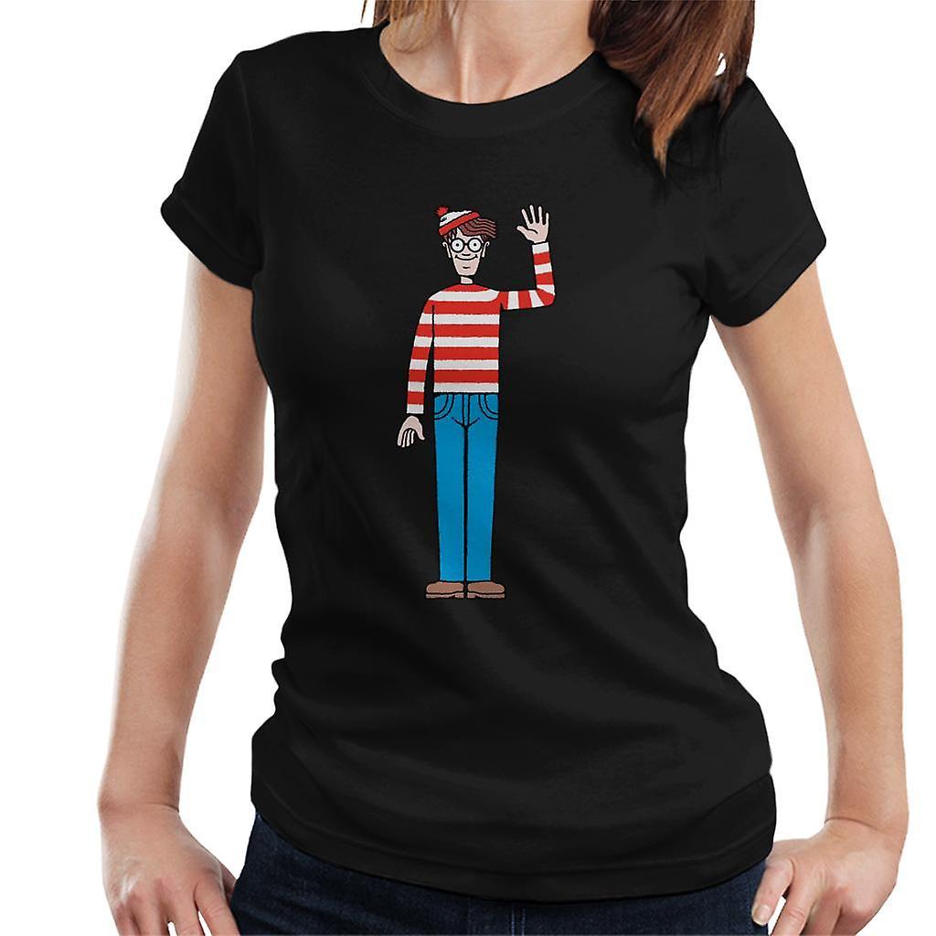 Wheres Wally Where's Wally Waving Women's T-Shirt Black X-Large