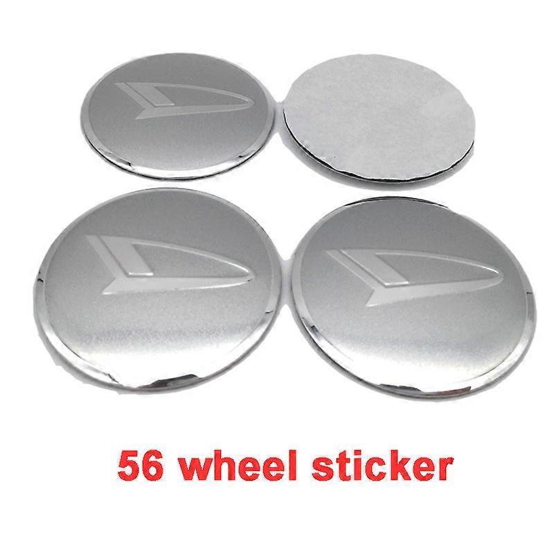 Motor Vehicle Wheel Parts 4pcs 56mm 60mm Daihatsu Wheel Center Cap Badge Badge Sticker Styling Accessories 56mm silver