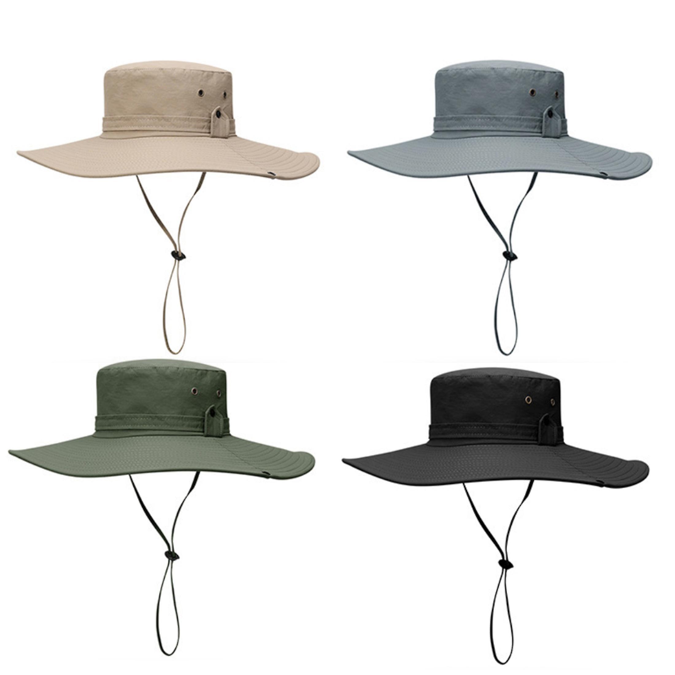 Niutu0 Sun Hat Jungle Hat Boonie Fishing Hat Fisherman Hat Trekking Outdoor Uv Protection Khaki