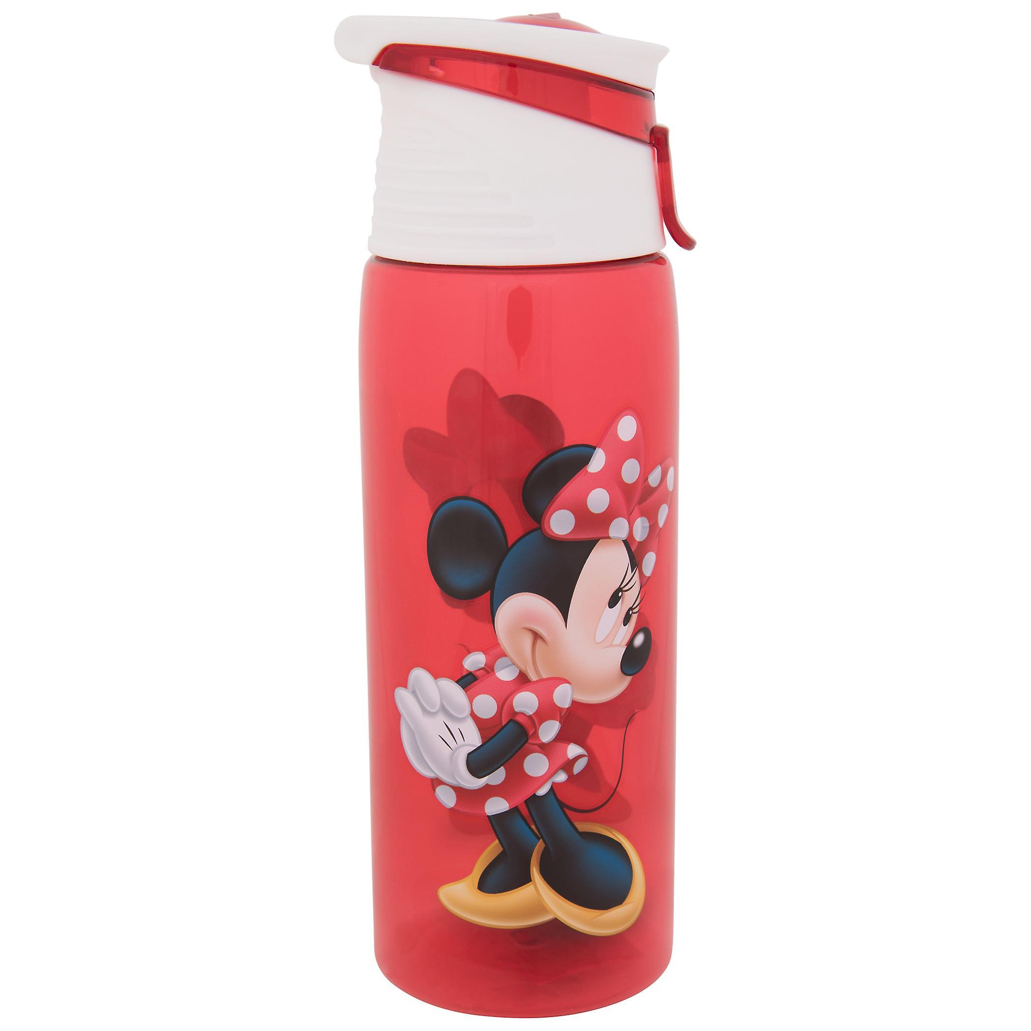 Cartoons Minnie Mouse Cute Polka Dots Flip-Top Water Bottle Red