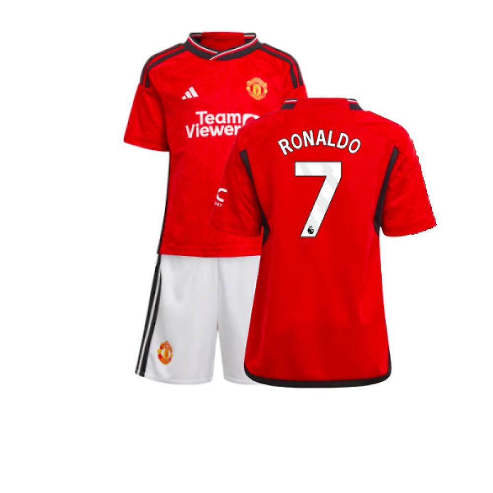 Adidas 2023-2024 Man Utd Home Mini Kit (Ronaldo 7) Red 5-6 Years