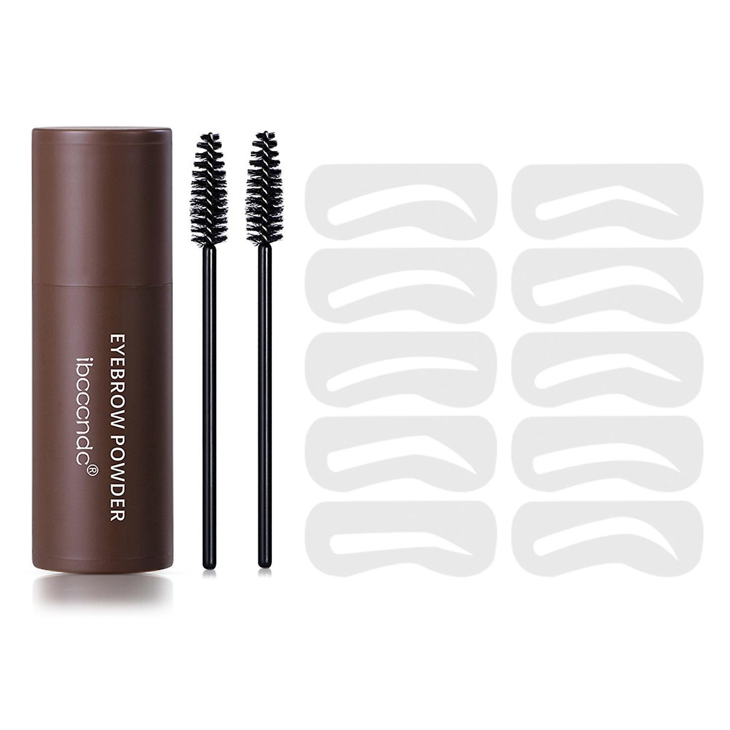 Ibcccndc Eyebrow Stamp Stencil Kit Eyebrow Powder Stick Hairline Powder Dark Brown Seal Shadow Powde Light Brown