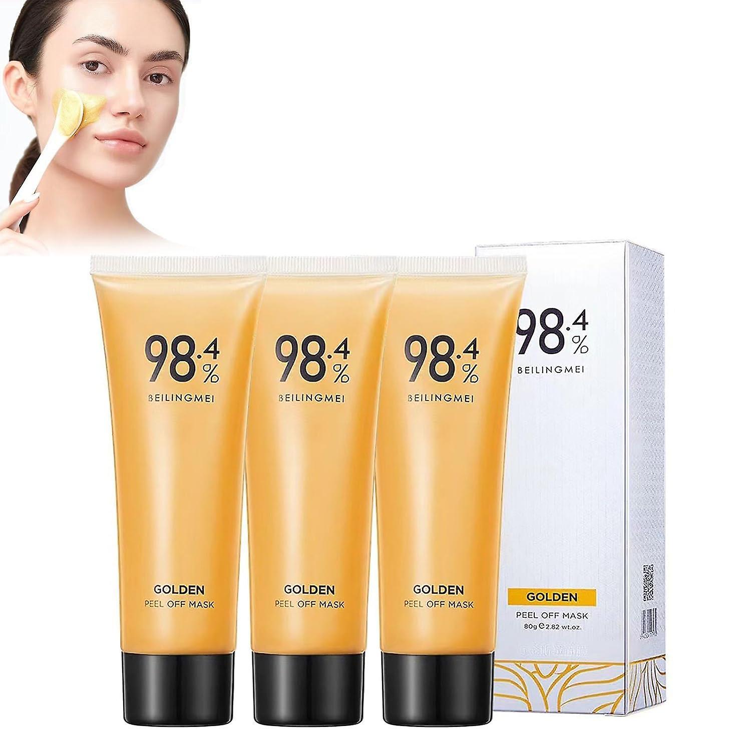 Menghui Gold Foil Peel-Off Mask, Gold Peel off Mask, Gold Foil Peel off Mask, 98.4% Beilingmei Gold Face Mask, 24k Gold Peel off Mask, Golden Exfol...