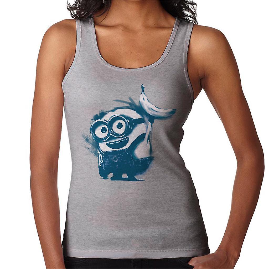 Despicable Me Bob The Minion Banana Art Women's Vest Heather Grey Small