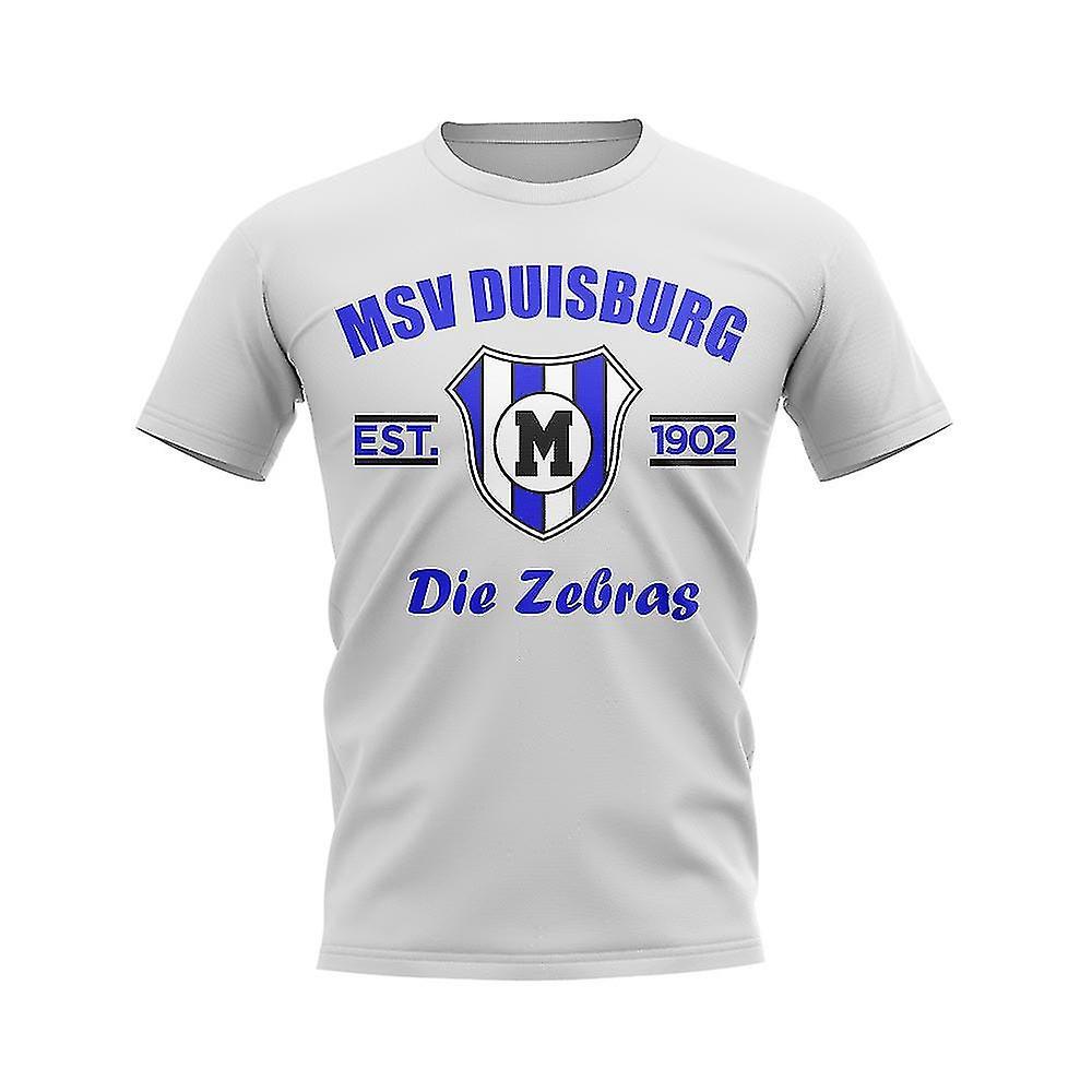 UKSoccerShop Msv Duisburg Established Football T-Shirt (White) MB (7-8 Years)