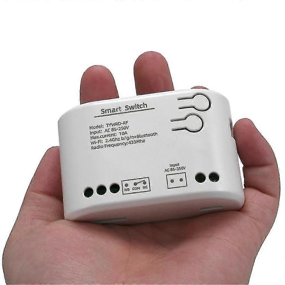 Elrachen 1ch Rf Smart Switch Ac85-250v Wifi Tuya Remote Control 433 Light Switch 10a Rele Relay Self-locking