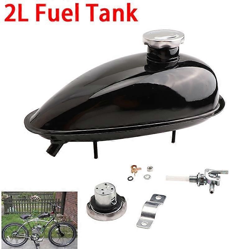 Arysieer 2L 3L 4L Black Gas Tank W/ Cap Petcock For 49CC 50CC 80CC 60cc Engine Motorized Bicycle Petrol Tank Fuel Tank Cap