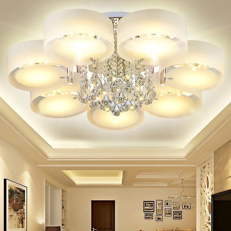 Living And Home Acrylic LED Crystal Ceiling Light 7 Head