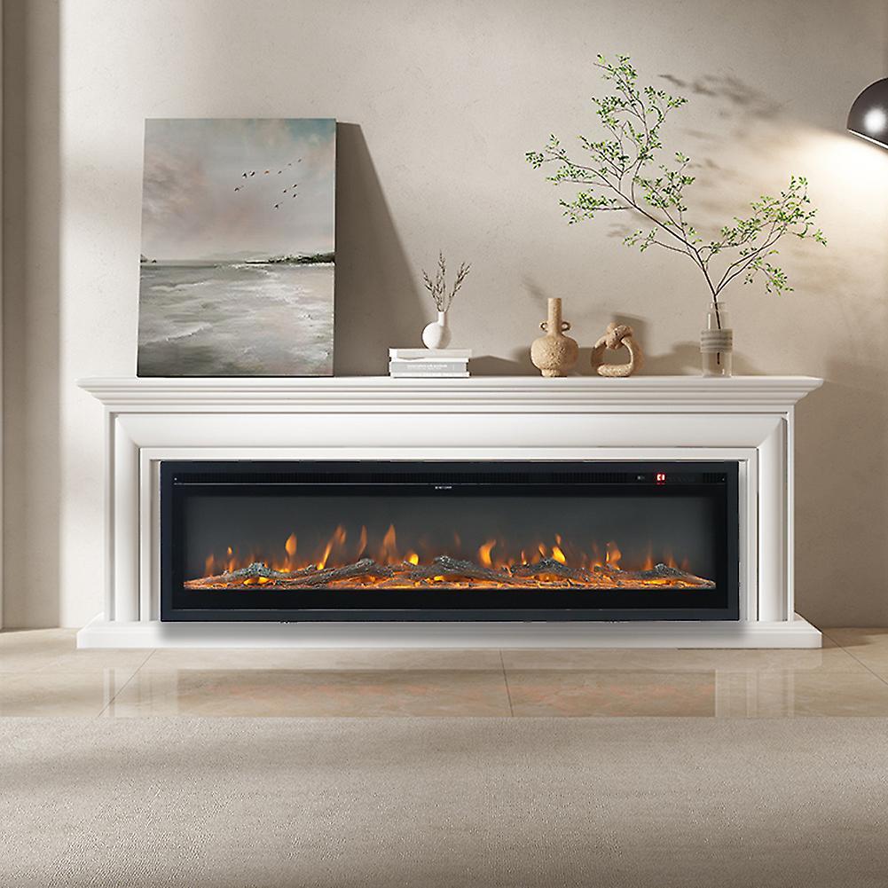 Living And Home 60 Inch Electric Fireplace with Remote 12 Flame Colors 1500W