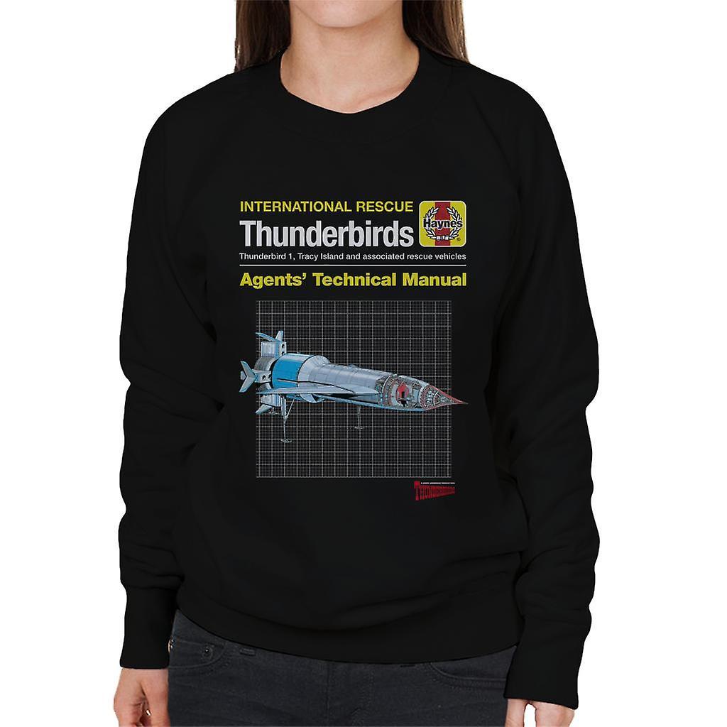 Thunderbirds Agents Technical Manual Thunderbird 1 Women's Sweatshirt Black X-Large