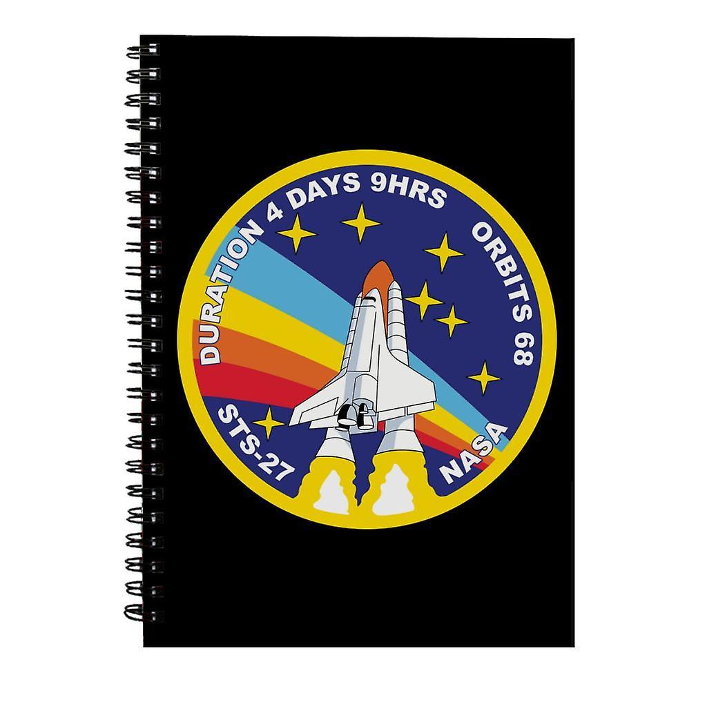 NASA STS 27 Atlantis Mission Badge Spiral Notebook Black 15 x 21 cm