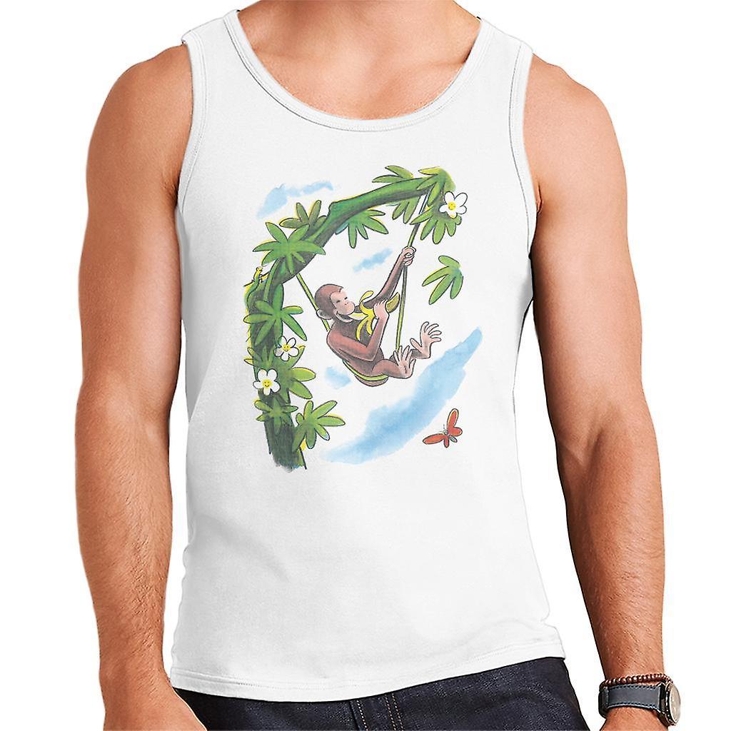 Curious George Vine Hammock And Banana Men's Vest White X-Large