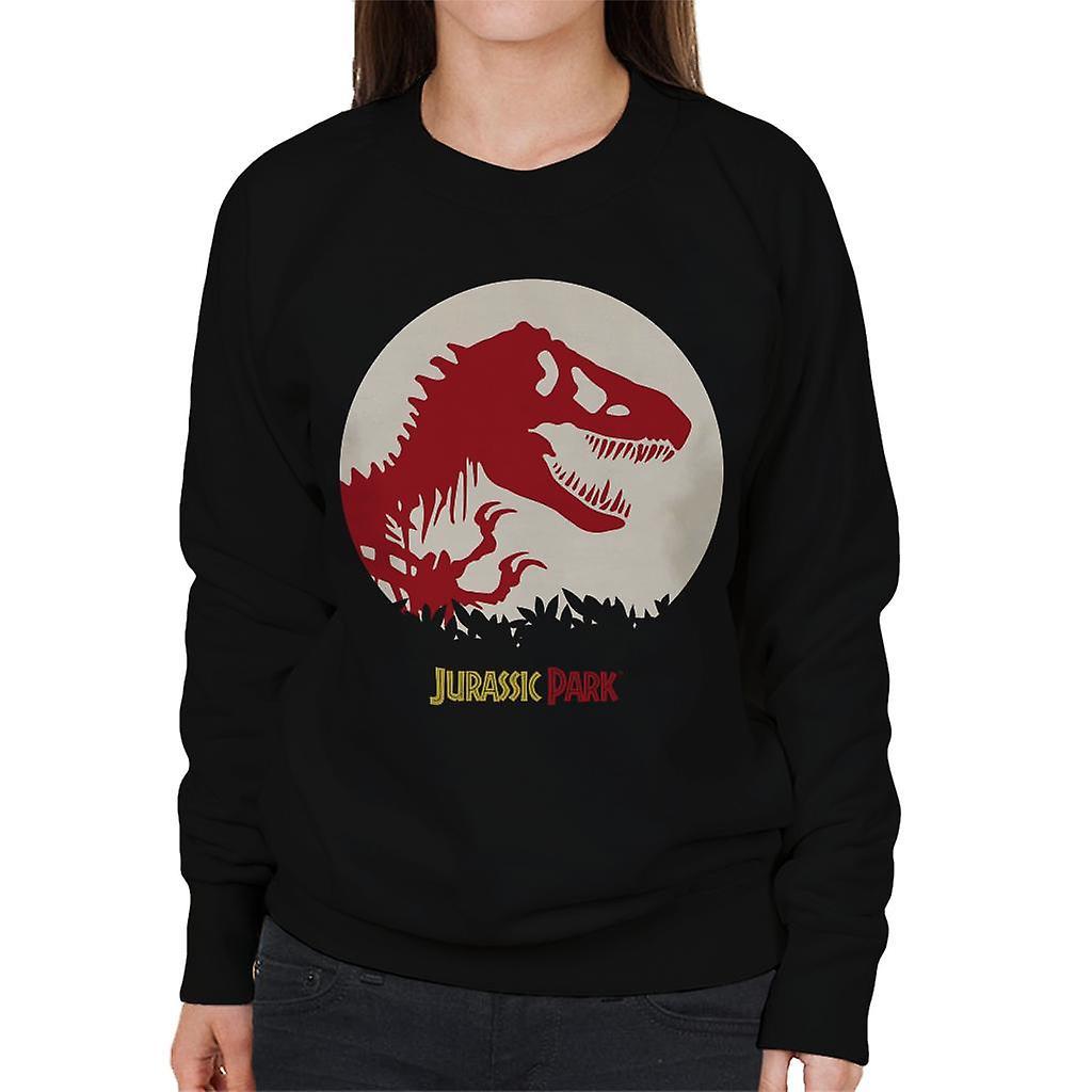 Jurassic Park T Rex Red Skeleton Icon Women's Sweatshirt Black Medium