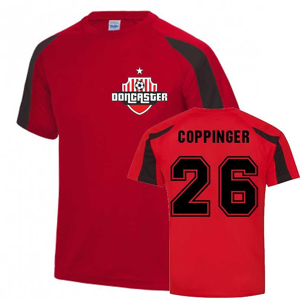 UKSoccerShop James Coppinger Doncaster Sports Training Jersey (Red) XL (45-48 inch)