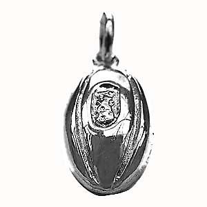 British Jewellery Workshops Silver 17x10mm Rugby Ball Pendant or Charm