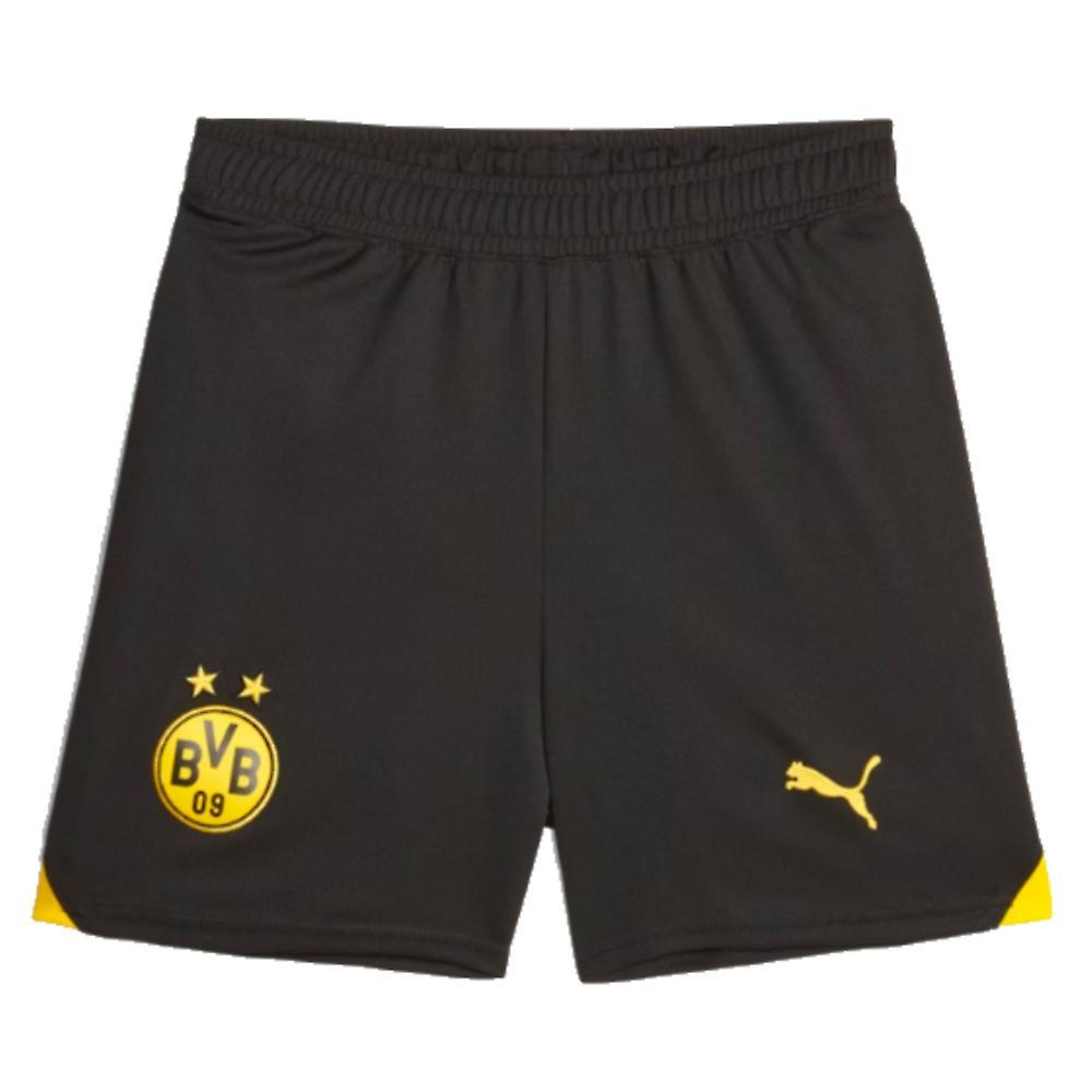 Puma 2023-2024 Borussia Dortmund Home Shorts (Black) - Kids 11/12 Years - 28 inch Waist