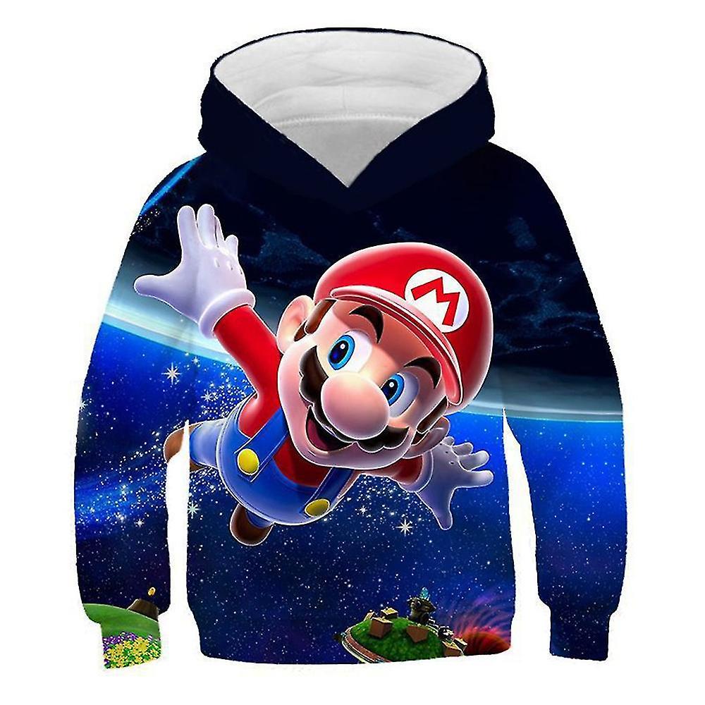 Shinestar Kids Boys Girls Super Mario Hoodie Long Sleeve Hooded Sweatshirts Pullover Sports Tops Gifts 5-10 Years D 7-8 Years