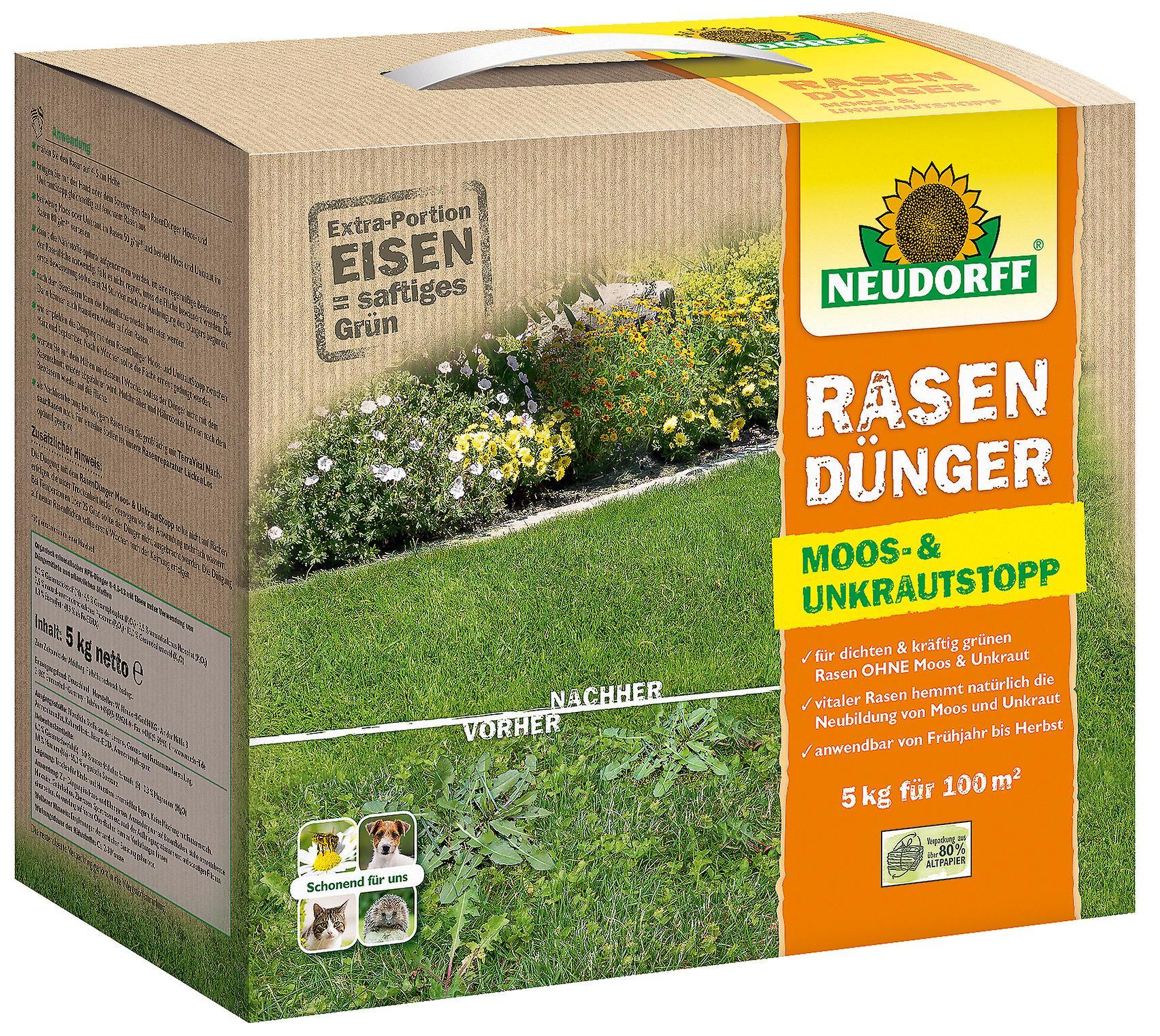 NEUDORFF Lawn Fertilizer Moss & Weed Stop, 5 kg