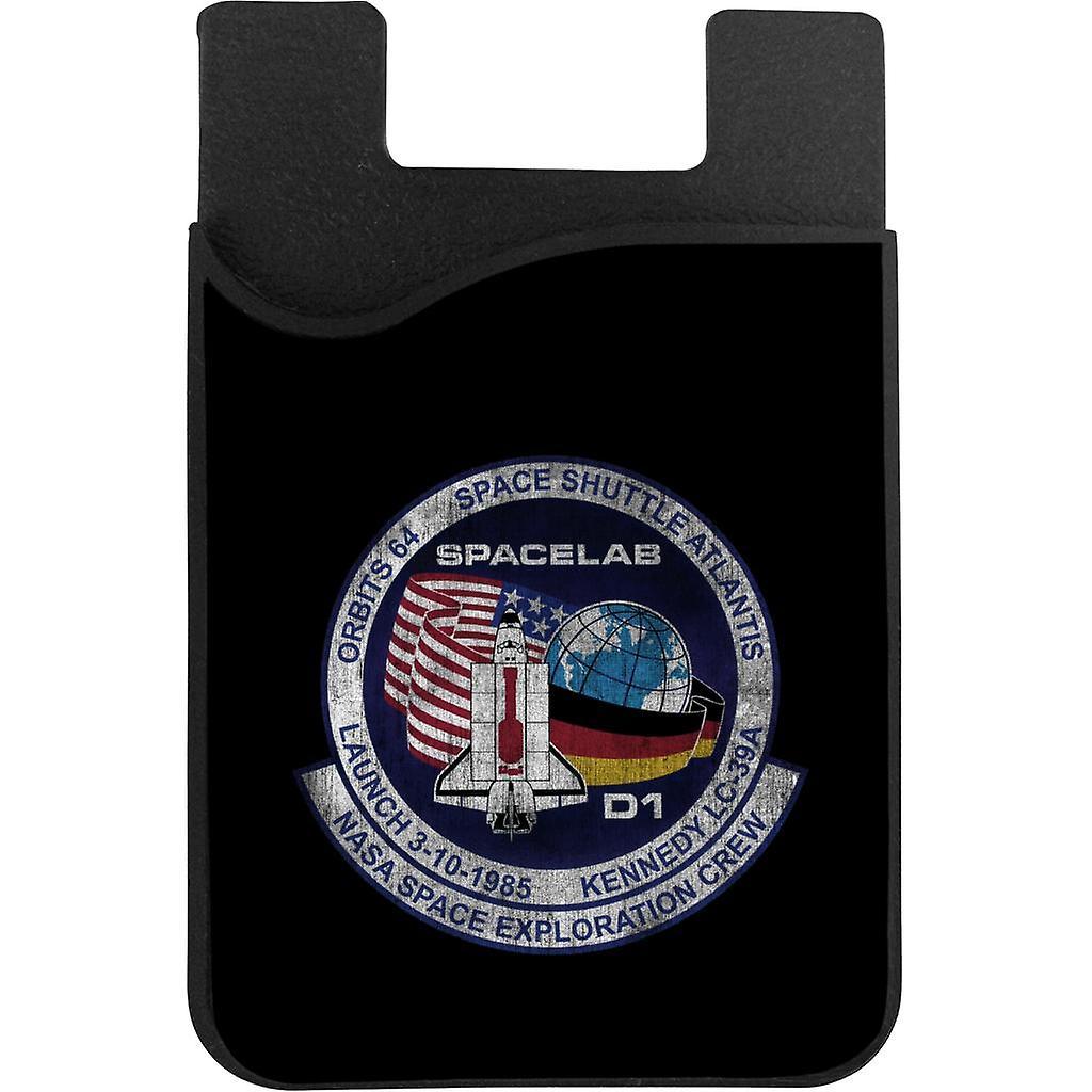 NASA STS 61 A Challenger Mission Badge Distressed Phone Card Holder Black 5.5cm x 8.5cm