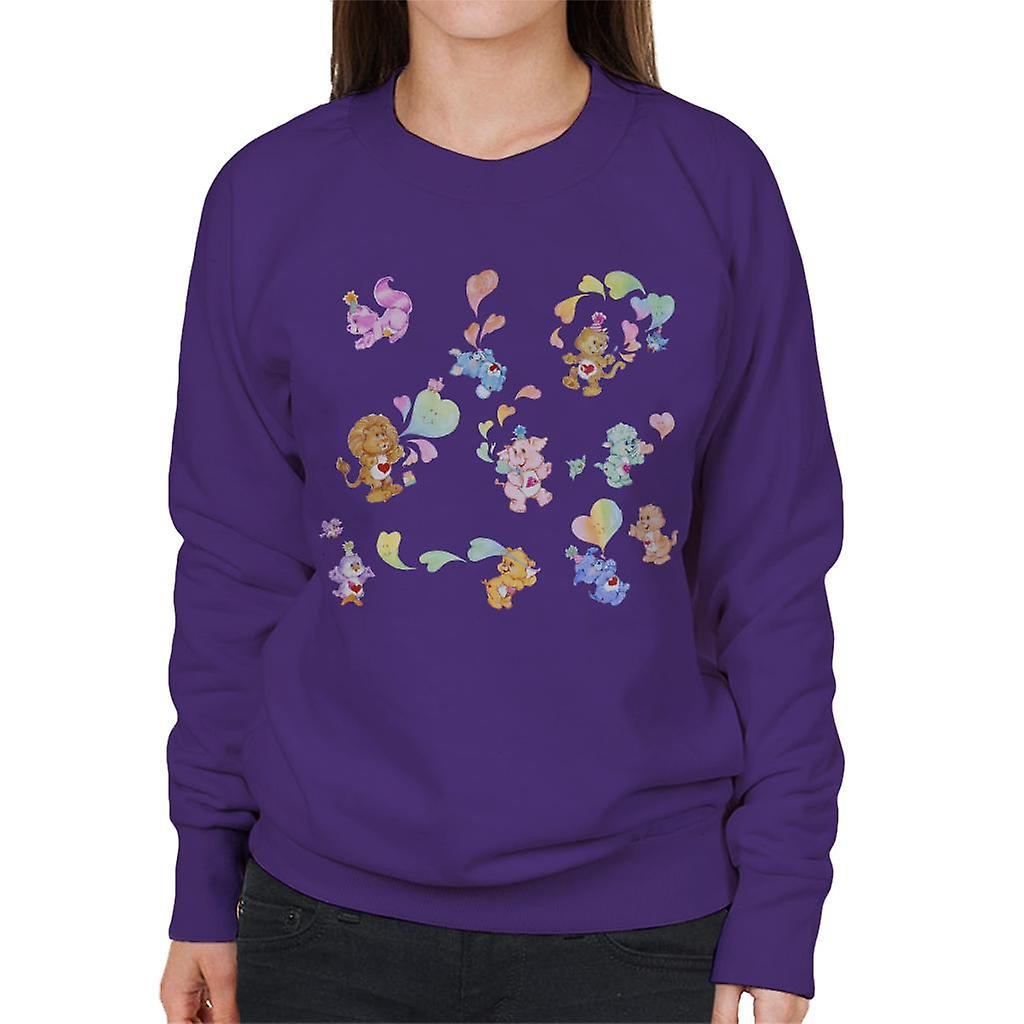 Care Bears Love Heart Montage Women's Sweatshirt Purple Medium