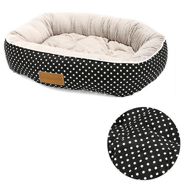 Slowmoose Round Bed For Pet Dogs, Cat House Sofa And Puppies black elliptical 5 S  45x35x15 cm