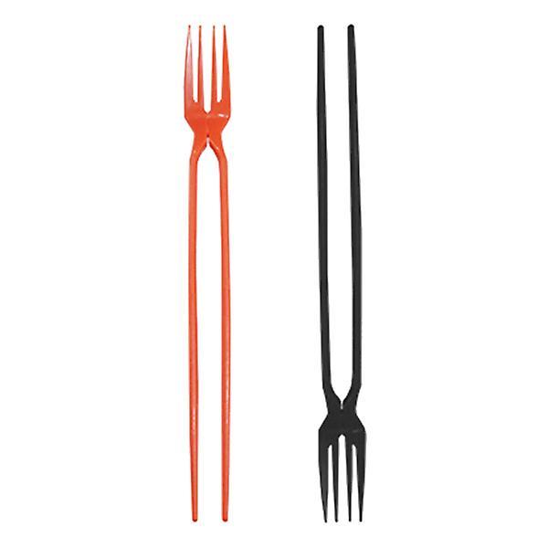 Winomo 2pcs 2-in-1 Chopstick Fork Disposable Fork Chopstick Plastic Tableware 14.5X2.5CM