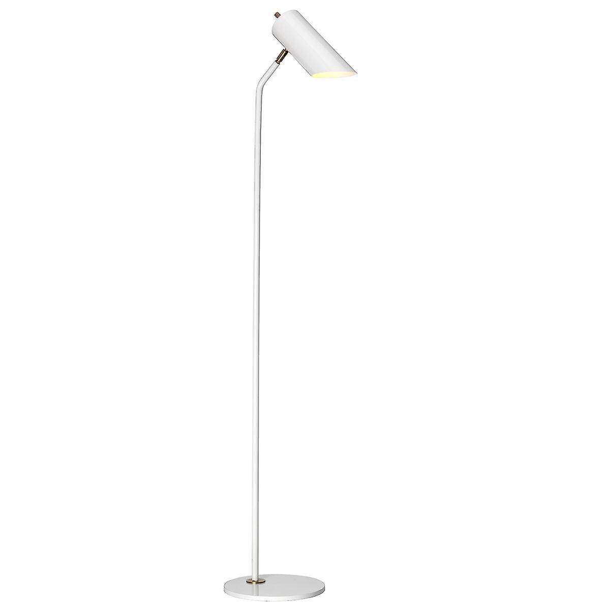 Quinto 1 Light Floor Lamp White Aged Brass E27