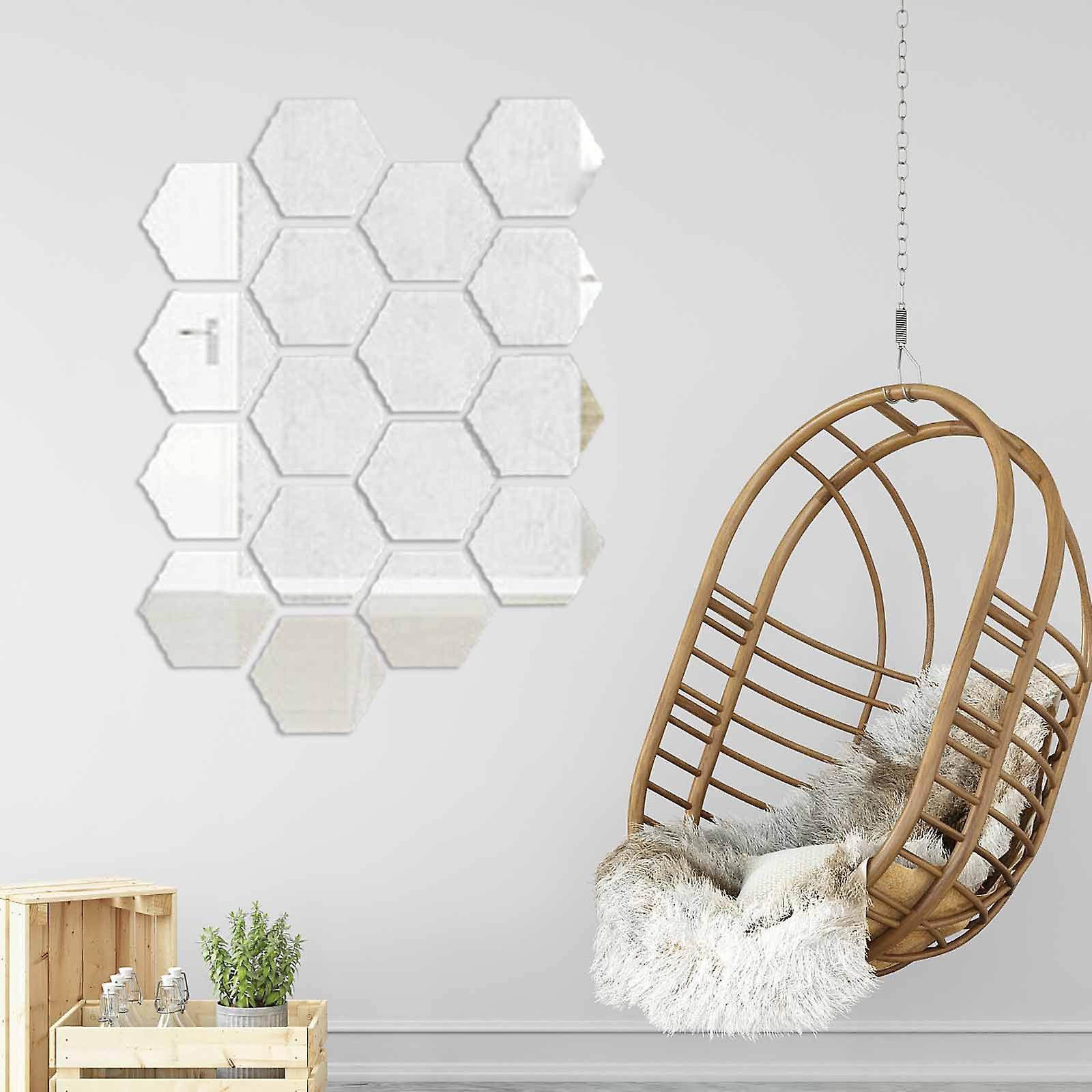 Gaoguang Hexagon Mirror Paste Acrylic Mirror Wall Paste Three Dimensional Wall Paste Home Silver