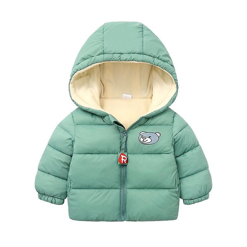 Slowmoose Hooded Thickened Down Jacket For Babies Green 18-24M