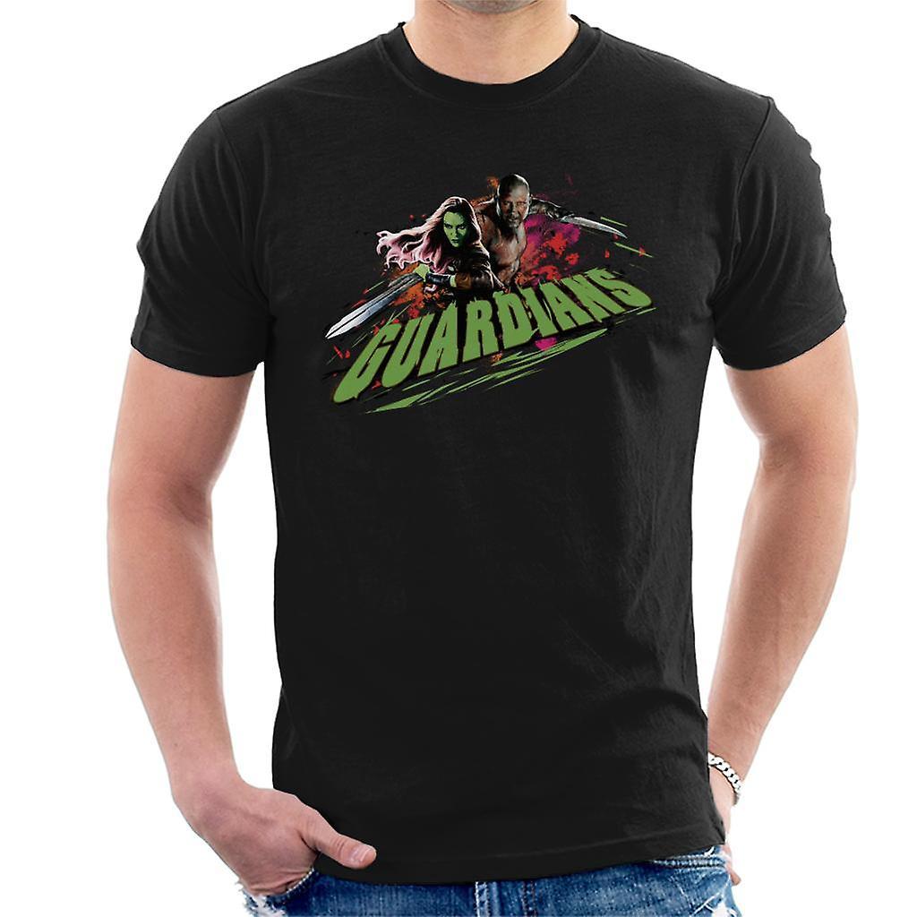 Marvel Guardians Of The Galaxy Vol 2 Gamora And Drax Men's T-Shirt Black Medium