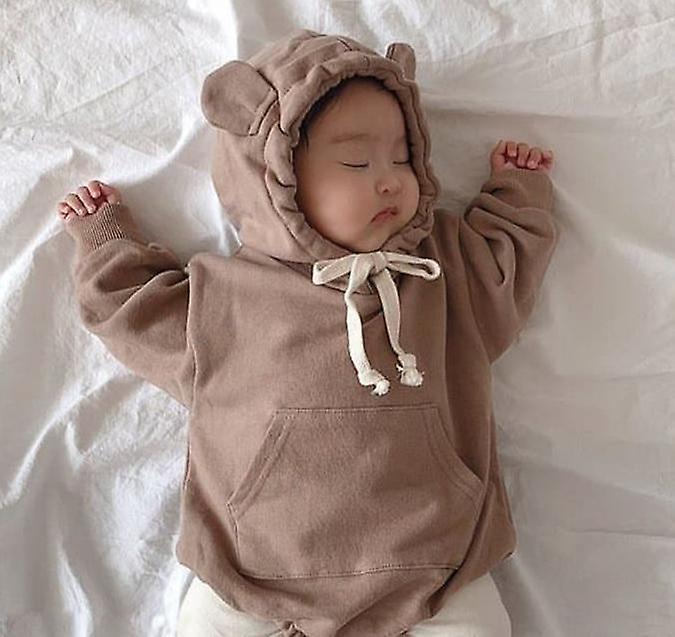 Slowmoose Little Bear Ears Hooded-romper And Pants For Babies 24M