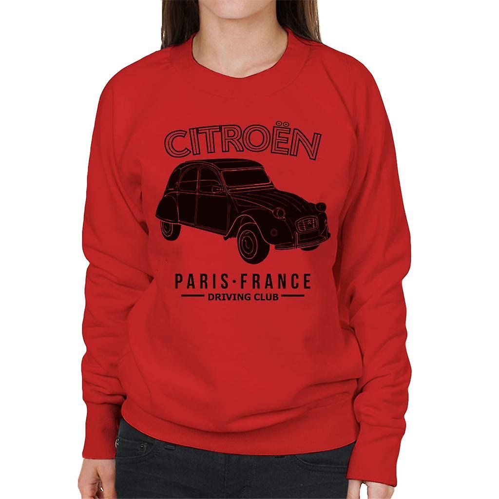 Citro�n Citroen Driving Club Black 2CV Paris France Women's Sweatshirt Red Medium