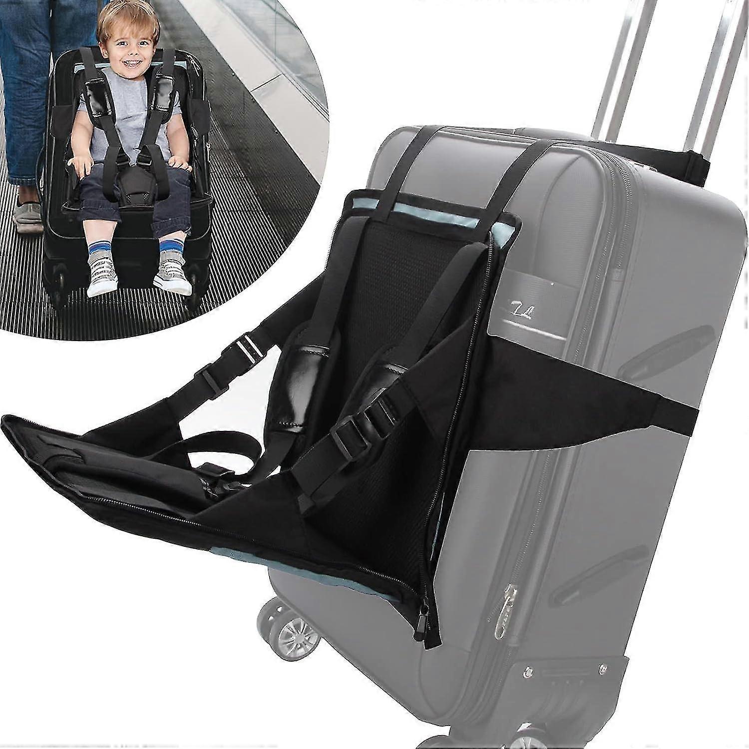 Unbrand Kids Ride On Suitcase Seat For Toddler, Carry On Luggage With Seat Belt For Kids Portable Travel Seat Free Hands For Airport 1Pcs