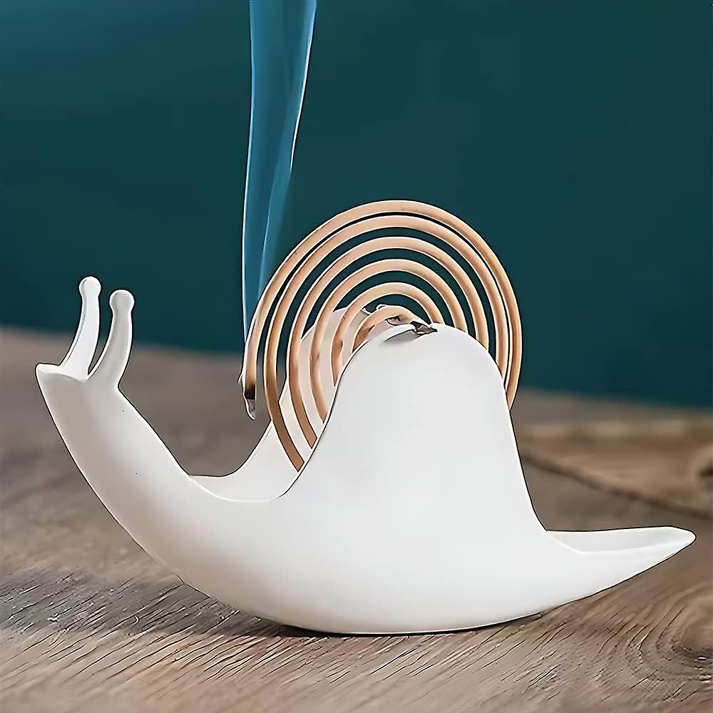 Wtowin Snail Mosquito Coil Holder Mosquito Coil Plate Reusable Metal Incense Holder Fireproof Mosquito Coil Burner For Table Decor white 2PCS