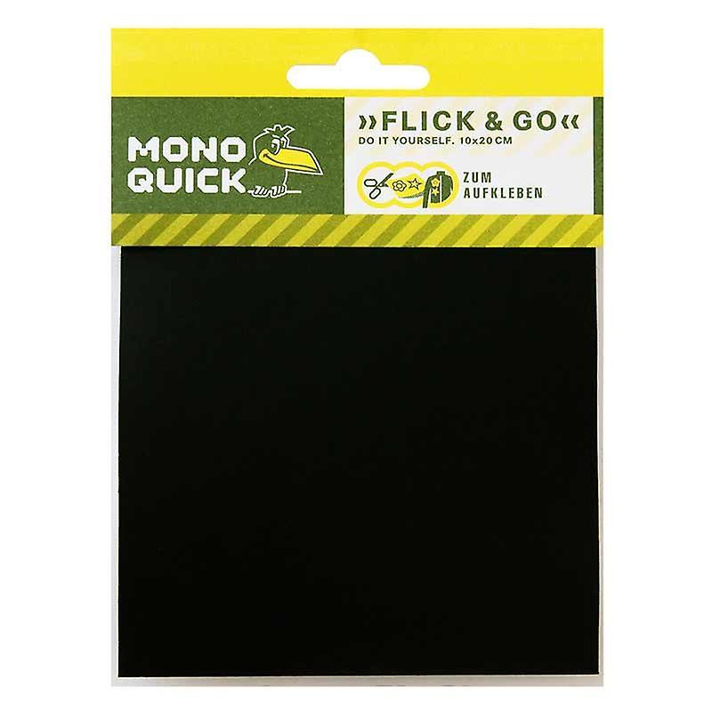 Mono-Quick Glue patch black - patch, iron-on patch, size: 10.0 x 20.0 cm