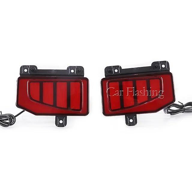 Jelivey 2pcs Led Rear Fog Lamp For Jeep Gladiator 2019 2020 2021 2022 Car Bumper Brake Light Reflector Turn Signal Indicators Model A