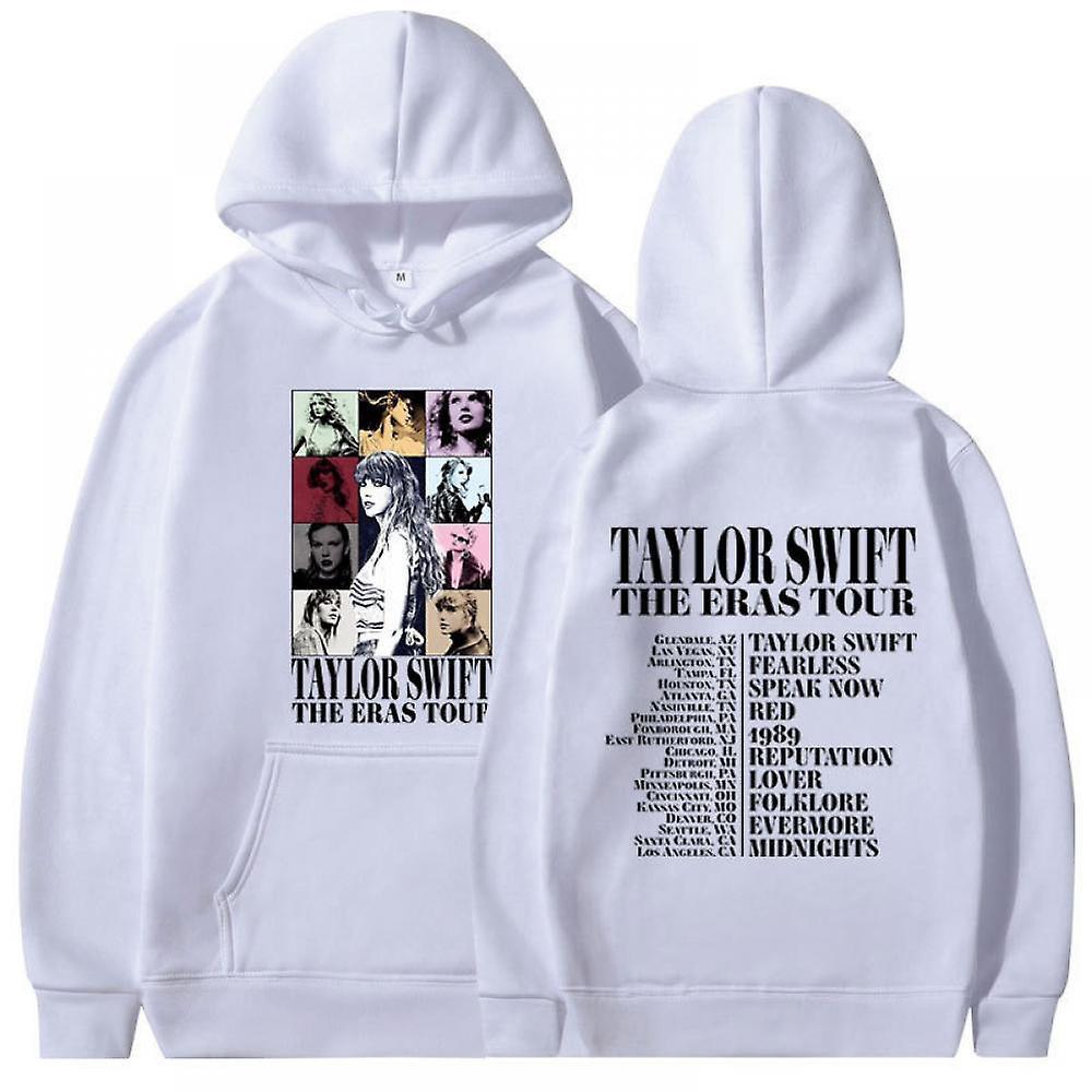 Subaoe Taylor Swift Letter Hoodie The Eras Tour Printing Hoodie Casual Hoodies White S