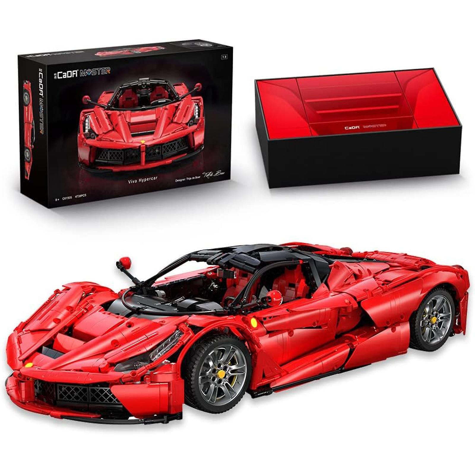 Lanxri CaDA LaFer Supercar Building Set, 1:8 Scale Sports Car Building Blocks Kit for Adults, CADA Bricks Viva Hypercar, Collectible Motorsport MOC...