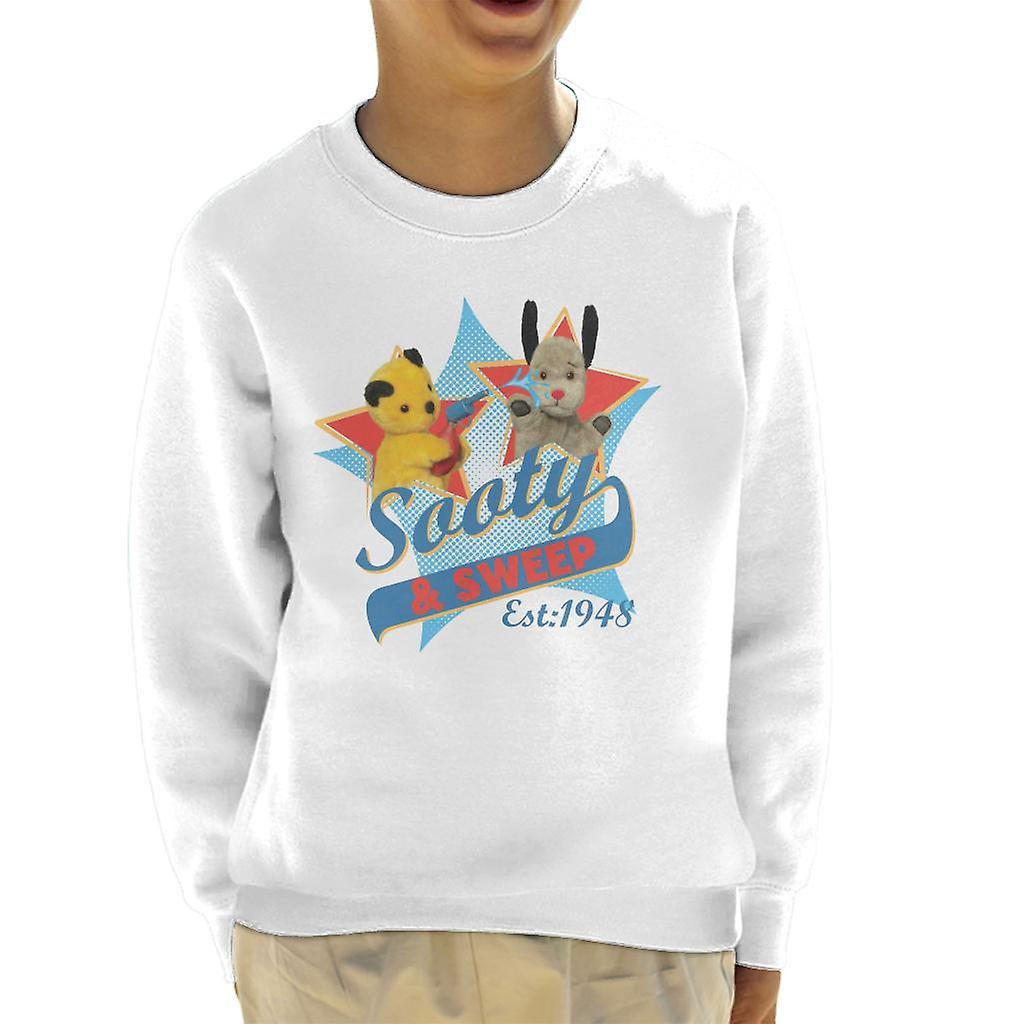 Sooty & Sweep Retro Water Sprayer Kid's Sweatshirt White X-Small (3-4 yrs)